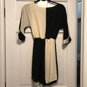 Cream & Black Dress